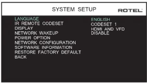 ROTEL RSP1576 MKII - System Setup - 1