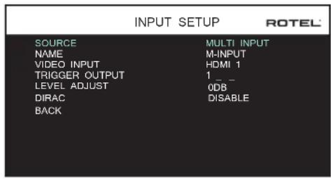 ROTEL RSP1576 MKII - Impostazione ingresso (Input Setup) - 3
