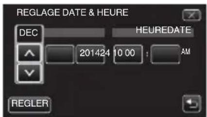 JVC Everio GZR30 - Réglage de la date et l'heure - 2