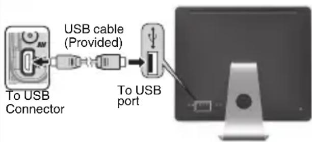 JVC Everio GZR30 - Connect the USB cable. - 1
