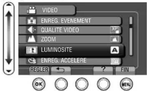 JVC Everio GZHM340 - Sélectionnez le menu souhaité puis appuyez sur OK. - 1