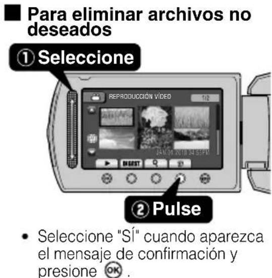 JVC Everio GZHM340 - Reproducción y eliminación de ARCHivos de estaunidad - 3