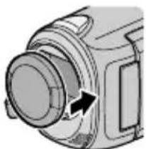 JVC Everio GZHM340 - Attaching the Lens Cap - 1