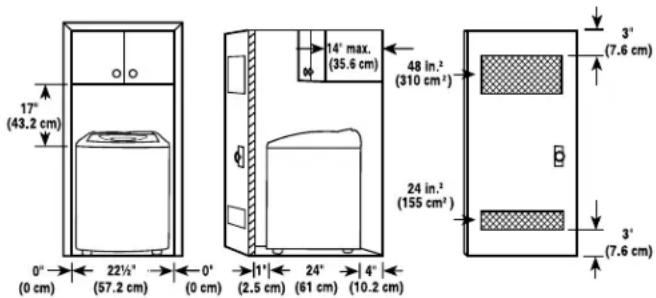 WHIRLPOOL LCE4332PQ - Recessed area or closet installation - 1