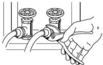 WHIRLPOOL LCE4332PQ - Connect the inlet hoses to the water faucets - 1