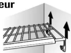 WHIRLPOOL ASD2325KEB - Dépose des clayettes montées sur attaches : - 1