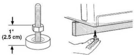 WHIRLPOOL GVW9959KL - Install the front leveling feet - 1
