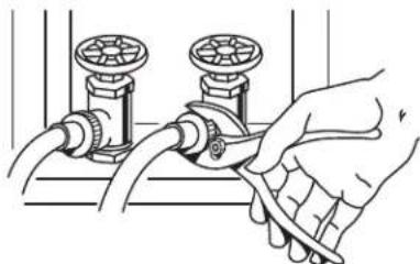 WHIRLPOOL GVW9959KL - Cómo conectar las mangueras de entrada a los grifos de agua - 1