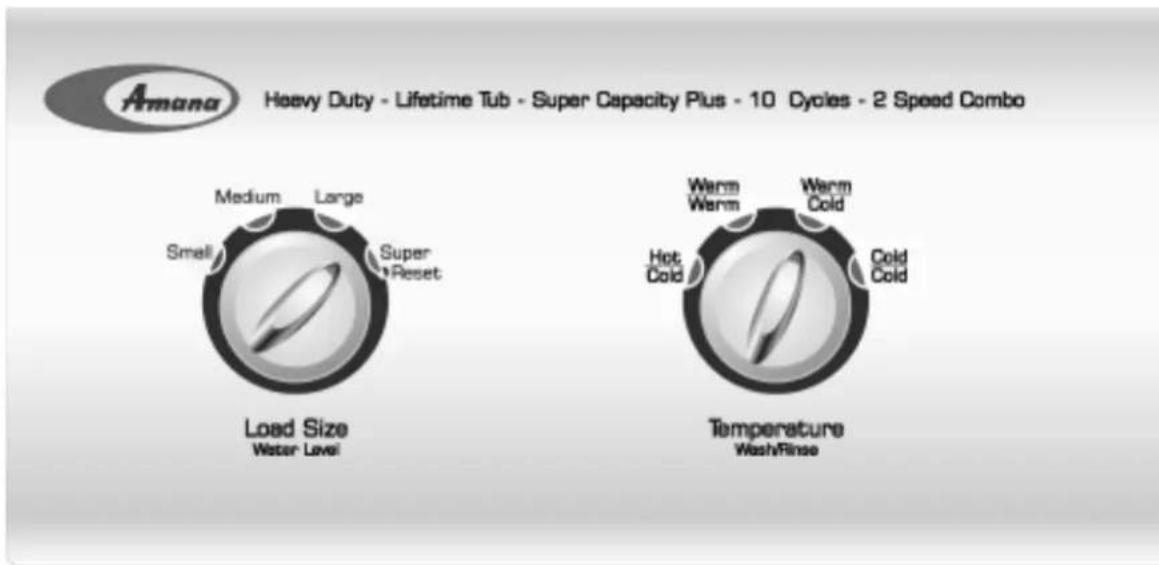 WHIRLPOOL NAV2335AWW - Using the Controls - 2 Speed Combo Models - 1