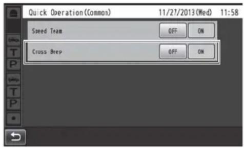 PANASONIC Attune II WXCC411 - Touch the [ON] button for [Cross Beep] to enable Cross Beep operation. - 1