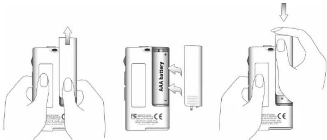 CREATIVE Zen Nano Plus - Inserimento della batteria - 1