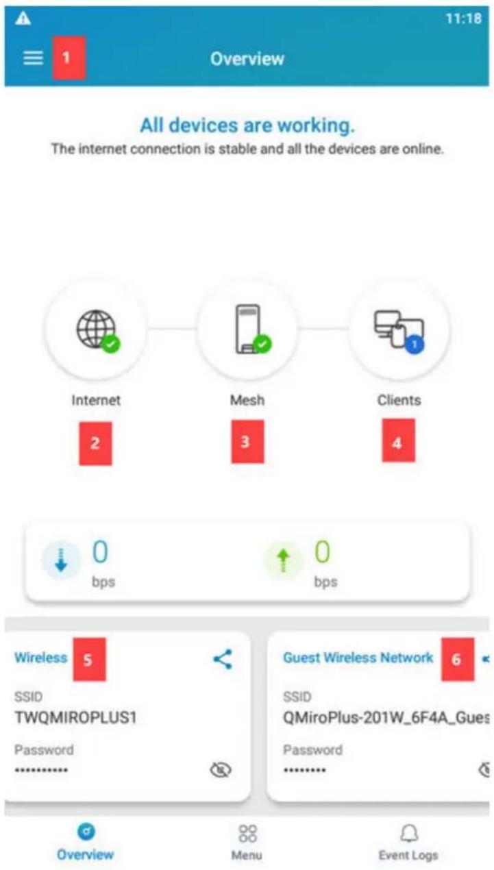 QNAP QMiro201W - Navigation dans l'application QuRouter - 1
