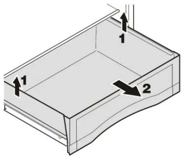LIEBHERR CS 1660 - Colocacion del cajon para fruta/verdura - 1
