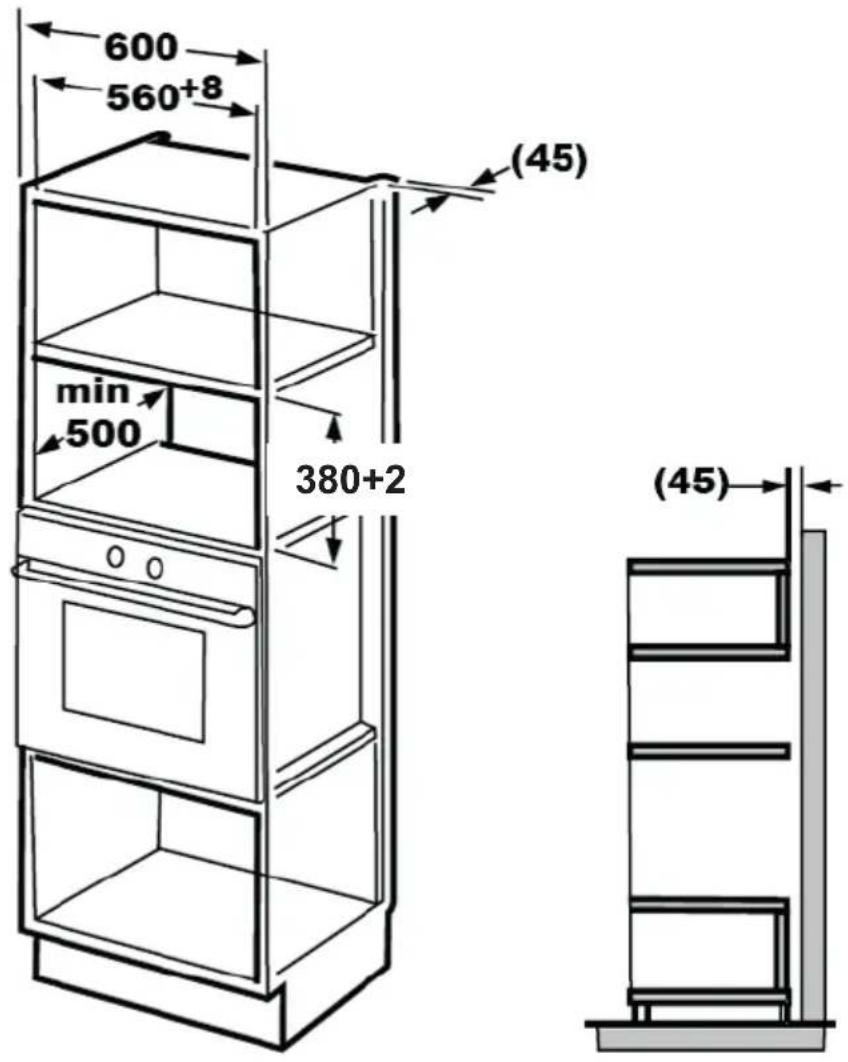 GRUNDIG GMI3140B - Dimensiones de los muebles para la instalación integrada - 1