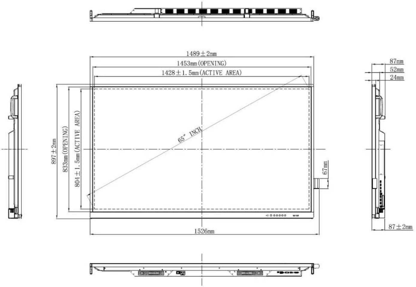 OPTOMA 5651RK - Dimensions - 1