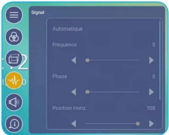 OPTOMA 5651RK - Configurer les paramètres de signal (pour l'entrée VGA uniquement) - 1
