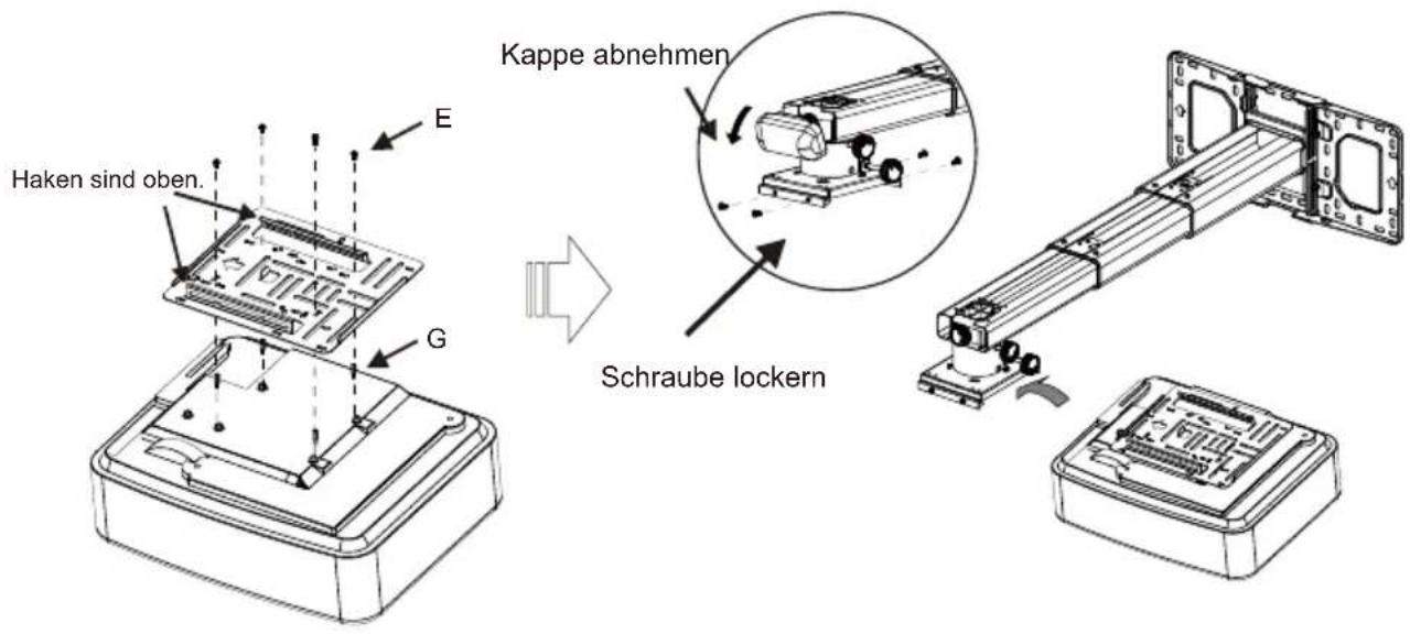 OPTOMA OWM3000ST - Anbringen der Halterungsplatte an den Projektor - 1