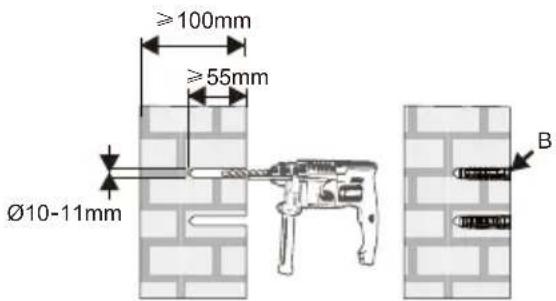 OPTOMA OWM3000ST - Paso 1: Coloque la placa de pared a la pared - 2