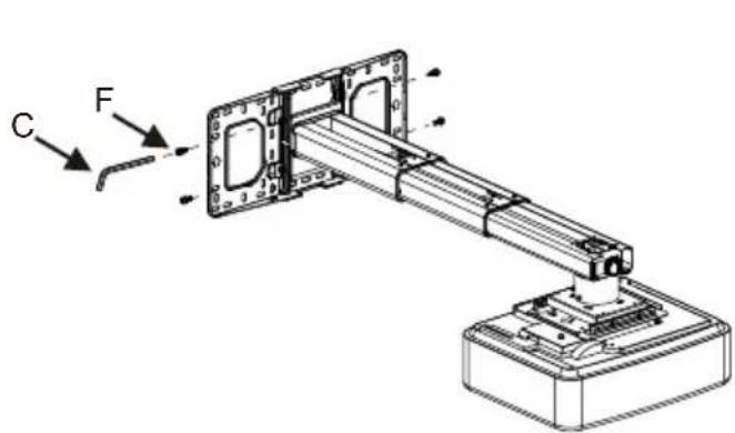 OPTOMA OWM3000ST - Paso 6: Ajustando la altura de la imagen - 1