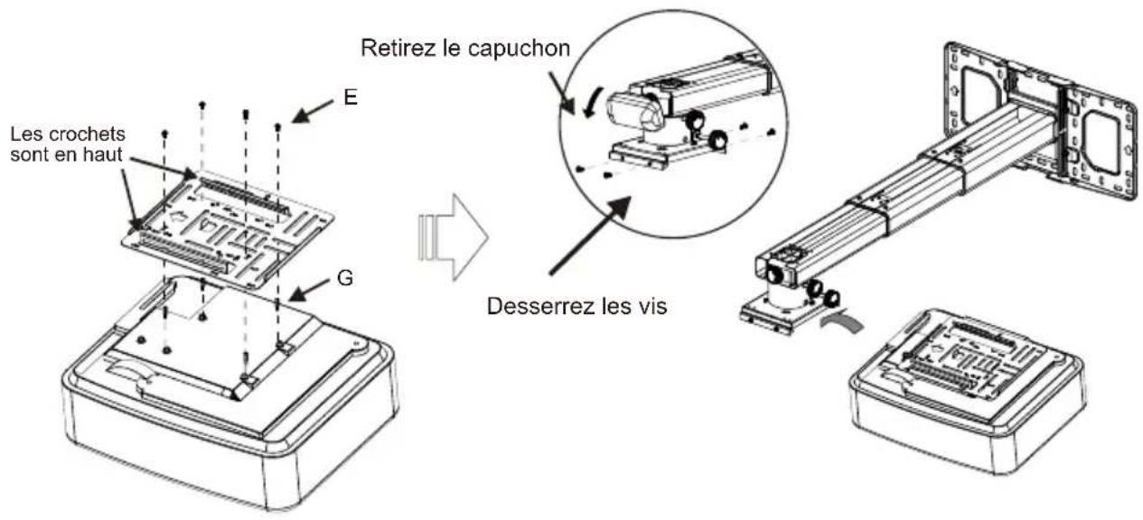 OPTOMA OWM3000ST - Fixer la plaque de montage au projecteur - 1
