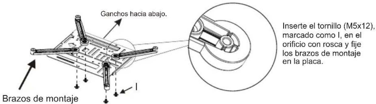 OPTOMA OWM3000ST - En primer lugar, fije los brazos de montaje en la placa de montaje - 1