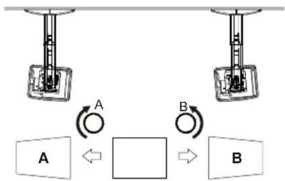 OPTOMA OWM3000ST - Paso 9: Ajustando la rotación horizontal - 2
