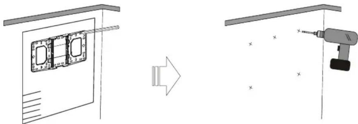 OPTOMA OWM3000ST - Schritt 1: Das Anbringen der Wandplatte an der Wand - 1