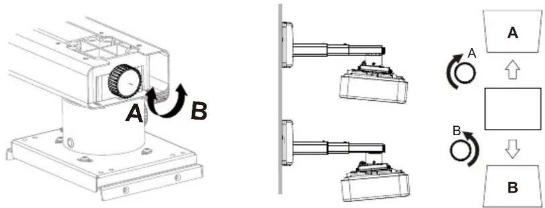 OPTOMA OWM3000ST - Schritt 7: Anpassen des vertikalen Tilts - 1