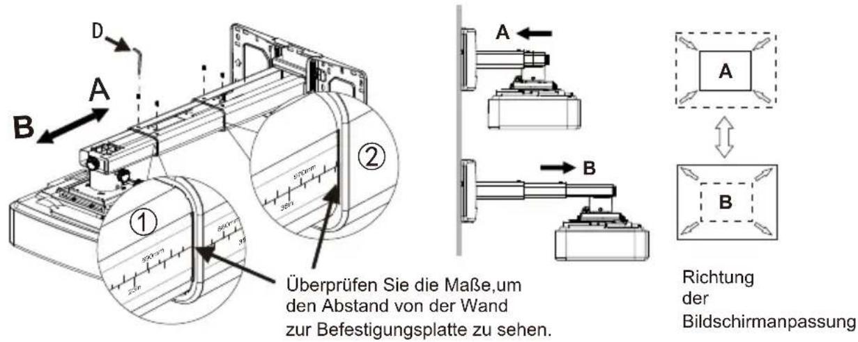 OPTOMA OWM3000ST - Schritt 5: Anpassen der Bildgröße - 1