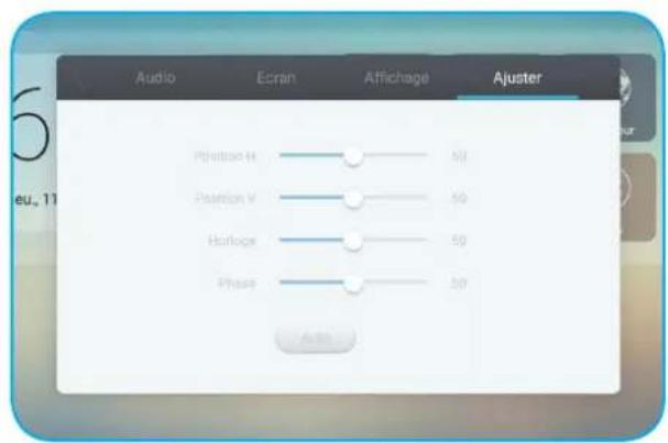 OPTOMA OP651RKe - Configurer les paramètres de réglage (pour l'entrée VGA uniquement) - 1