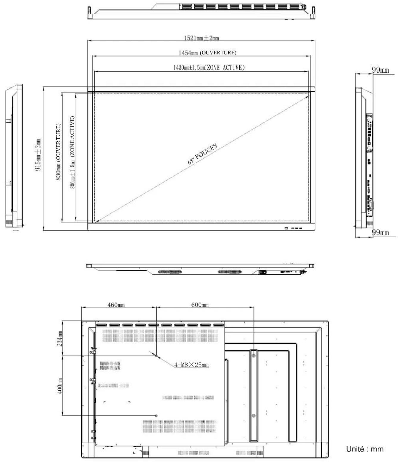 OPTOMA OP651RKe - Dimensions - 1