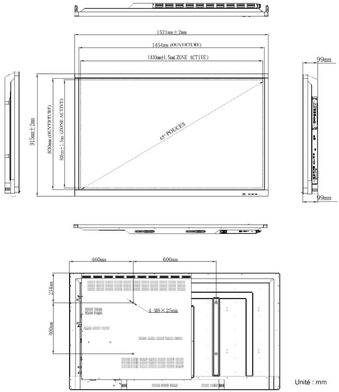 OPTOMA OP651RKe - Dimensions - 1