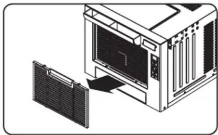 Tripp Lite SRCOOL7KRM - ¡Antes de limpiar el filtro, apague la unidad y desconéctela! Existe un riesgo de descarga eléctrica cuando la unidad está enchufada. - 1