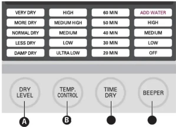 LG DLEX5101V - CYCLE SETTING BUTTONS - 1