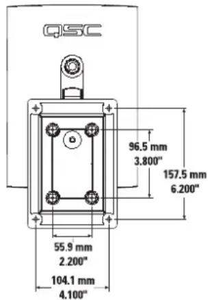 QSC 96.5 mm 3.800" 157.5 mm 6.200" 55.9 mm 2.200" 104.1 mm 4.100"