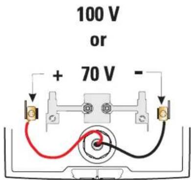 100 V or + 70 V -