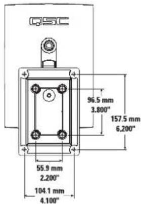 QSC 96.5 mm 3.800" 157.5 mm 6.200" 55.9 mm 2.200" 104.1 mm 4.100"