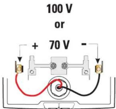 100 V or + 70 V -