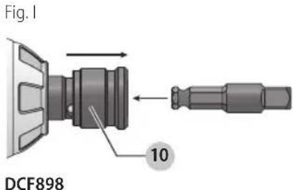 DEWALT DCF899H - Anvil with Quick-Release Chuck (Fig. I) DCF898 - 1