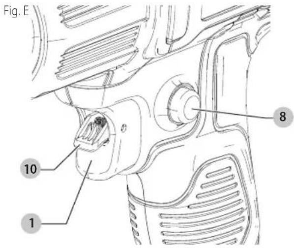 DEWALT DCE530 - Switching On and Off (Fig. A, E) - 1