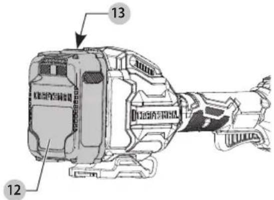 DEWALT DW610 - Installing and Removing the Battery Pack (Fig. E) - 1