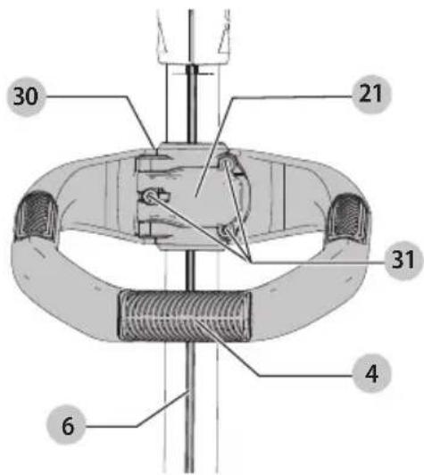 DEWALT DW610 - Installation de la poignée auxiliaire (Fig. D) - 1