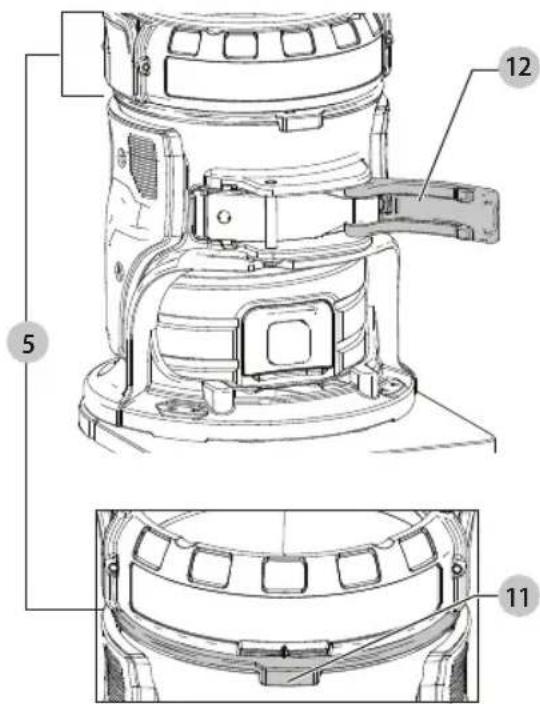 DEWALT DCW600 - Configuration: base fixe (Fig. A, K, L) Insertion du moteur dans la base fixe - 2