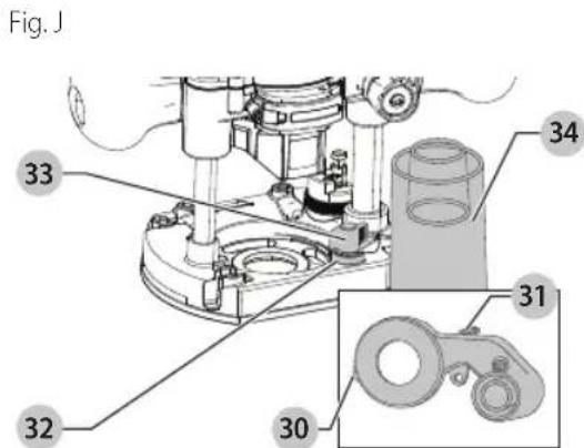 DEWALT DCW600 - Attaching a Dust Extraction System to the Plunge Base (Fig. J) (Included with some models) - 1