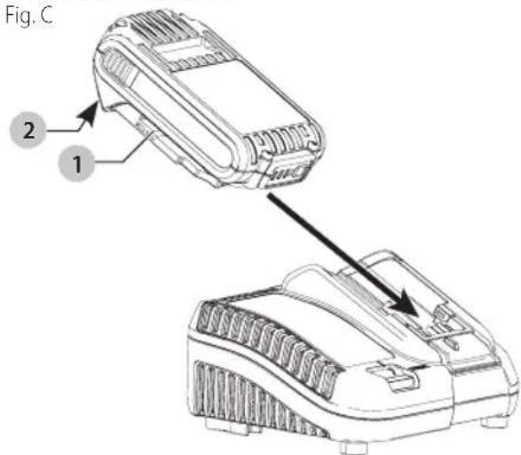 DEWALT DCW600 - Charging a Battery (Fig. C) - 1