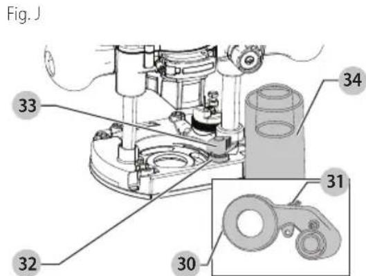 DEWALT DCW600 - Fixer un système de dépoussiérage à la base en plongée (Fig. J) (inclus sur certains modèles) - 1