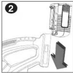 BLACK & DECKER LHT2240 - CHECKING STATE OF CHARGE DURING USE (FIGURE 2b): - 1