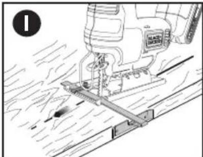 BLACK & DECKER BDCJS20B - Guide longitudinal (fig. I - J) - 1