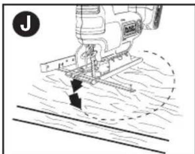 BLACK & DECKER BDCJS20B - Rip / Circle Cutting (Figure I - J) - 2