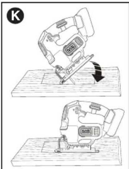 BLACK & DECKER BDCJS20B - Pocket Cutting (FIGURE K) - 1